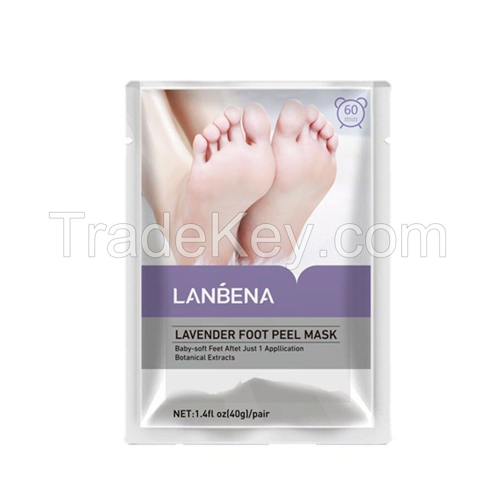 Exfoliator Peel Off Dead Skin Callus Remover,Regular Size Skin Exfoliating Lavender Foot Peel Mask for Dry Cracked Feet