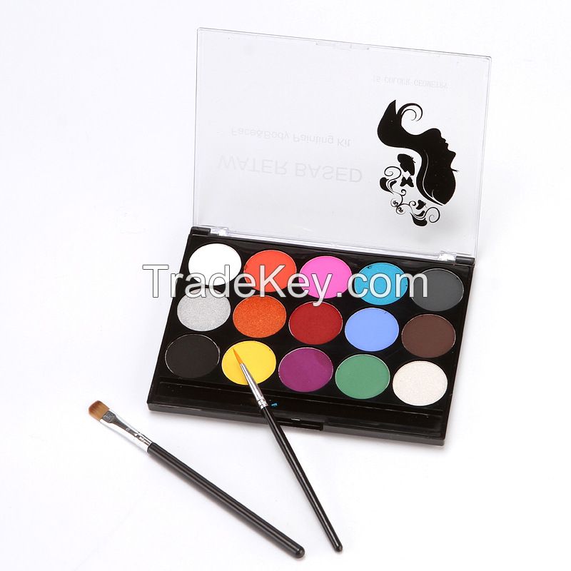 Professional 15 Colors Makeup Palette,Water Based Face & Body Paint for Halloween,Cosplay,Party Costume and Makeup