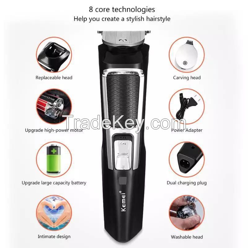 Cordless Beard Trimmer Mens Cutting Kit Barbers Haircut Electric Grooming Machine Hair Clippers for Men Professional