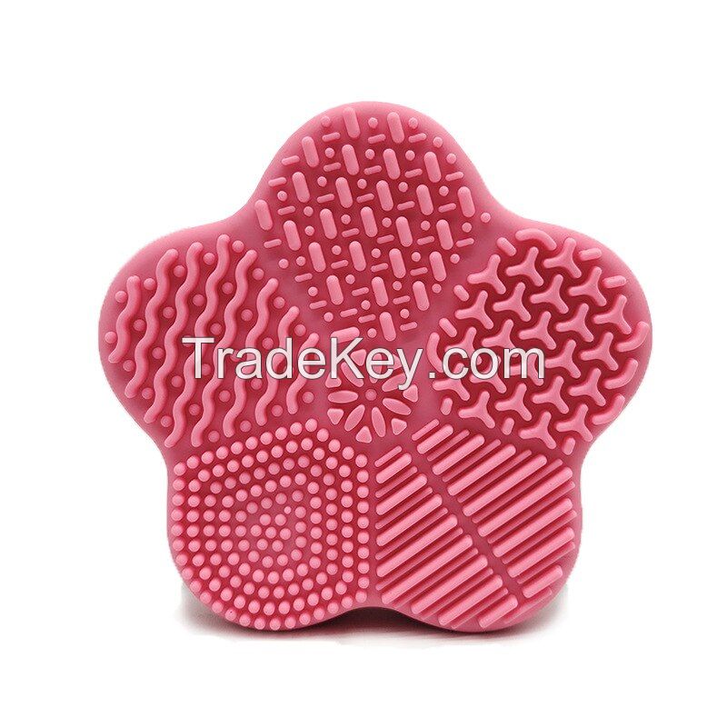 Silicone Makeup Brush Cleaning Mat Cosmetic Brush Cleaning Pad for Dry Brush Color Switch for Valentines Day