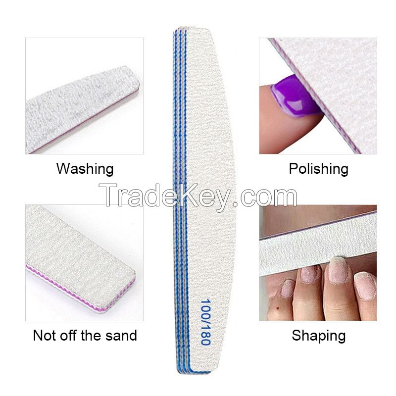 Acrylic Nail Acrylic Kit Professional Nail Files Reusable Double Sided Emery Board for Manicure and Pedicure