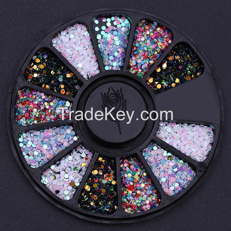 Manicure Decoration Accessories Disc Nail Glitter Rhinestone Crystal Gems Jewelry Bead