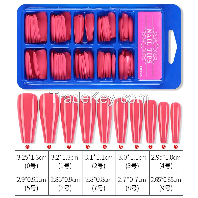 Lady French Style Full Cover Acrylic Artificial Nail Tips with Box for Nail Tips Art Salons and Home DIY