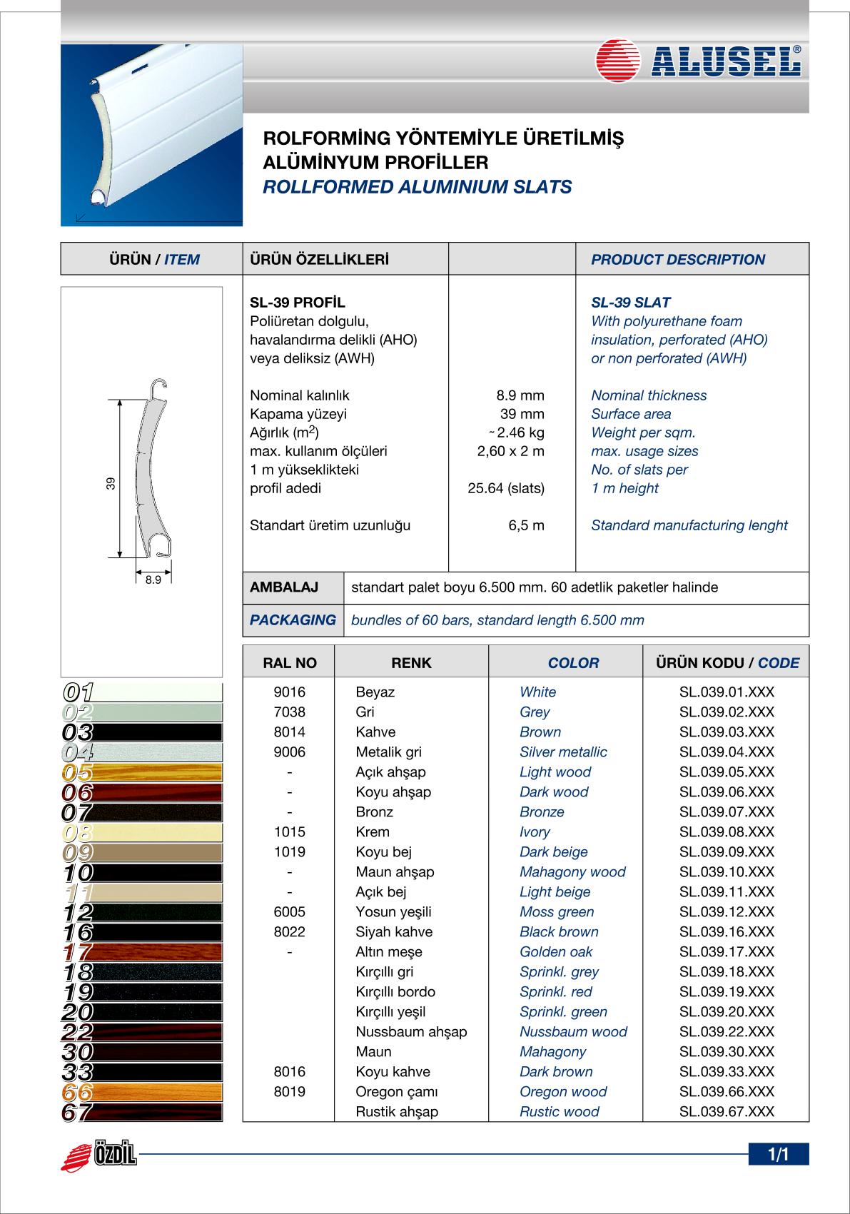 rollformed aluminium slats