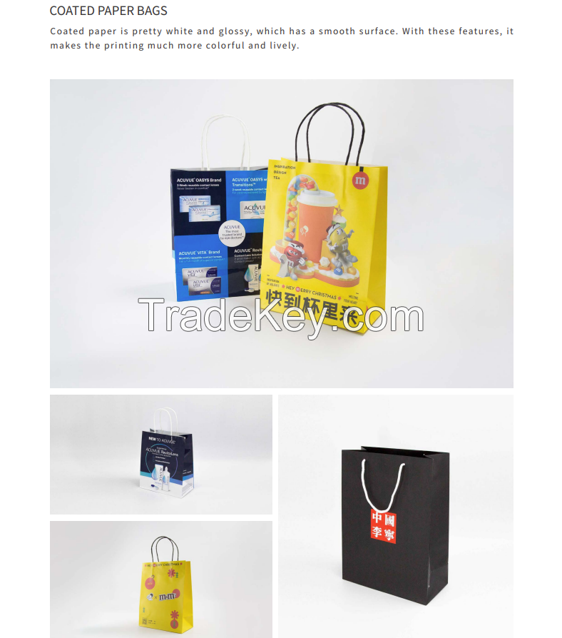 Custom paper bag shoping bag takeaway bag takeout bag customized kraft paper bag