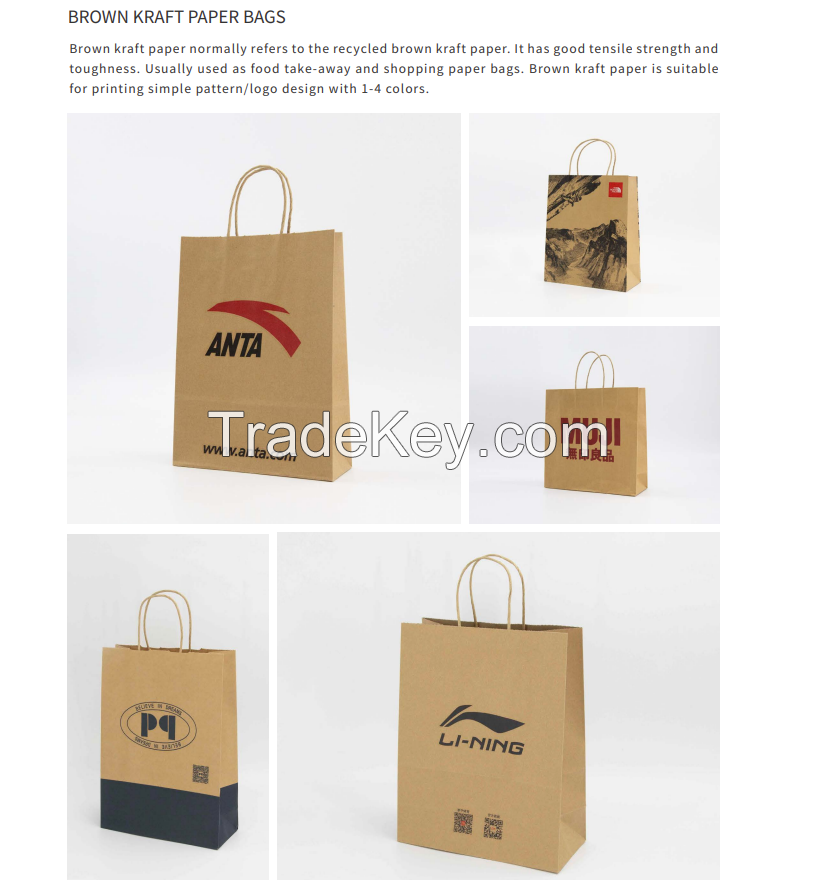 Custom paper bag shoping bag takeaway bag takeout bag customized kraft paper bag