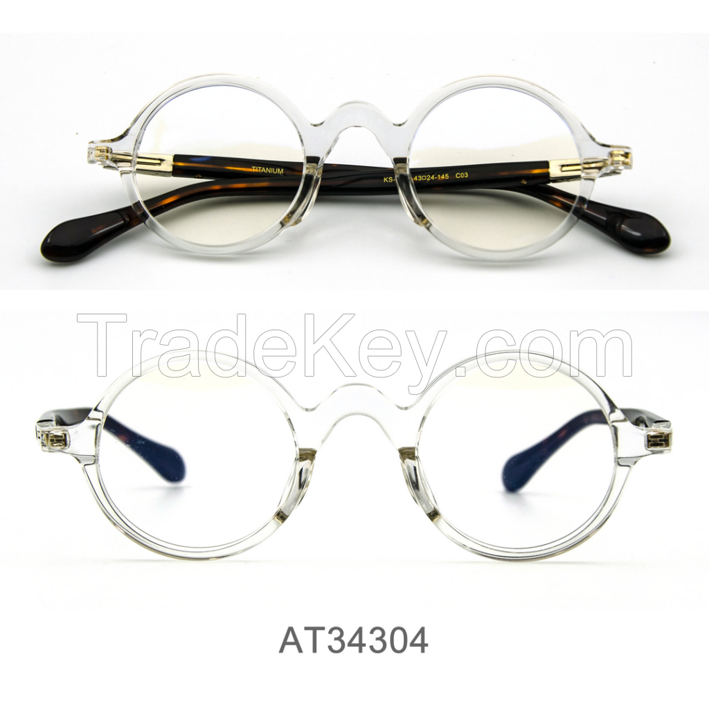 TIO34304-Italy Design Acetate Spectacle Glasses with titanium hinge Optical Glasses Frames For Men For Women