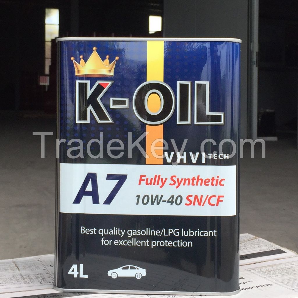 K-Oil A7 motorcycle oil SAE 10W40 API SN/CF outstanding performance engine oil cheap price for industrial use Korea