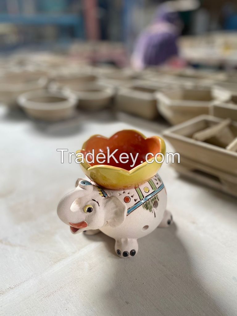 Ceramic Aromatherapy Burner Elephant White