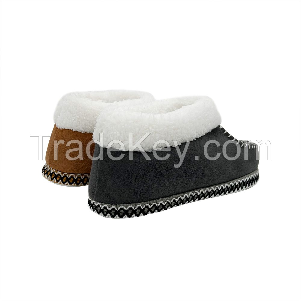 Fashion Faux Fur Lining Casual Microsuede Loafers Moccasins Indoor Slippers for Women Microfiber Moccasin Shoes