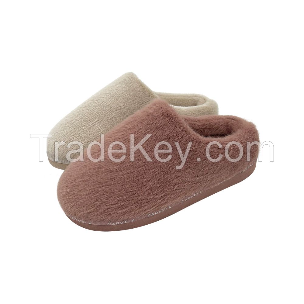 Rabbit Fur Women Soft Fluffy Warm Slides Cozy Mule Slippers Rabbit Plu