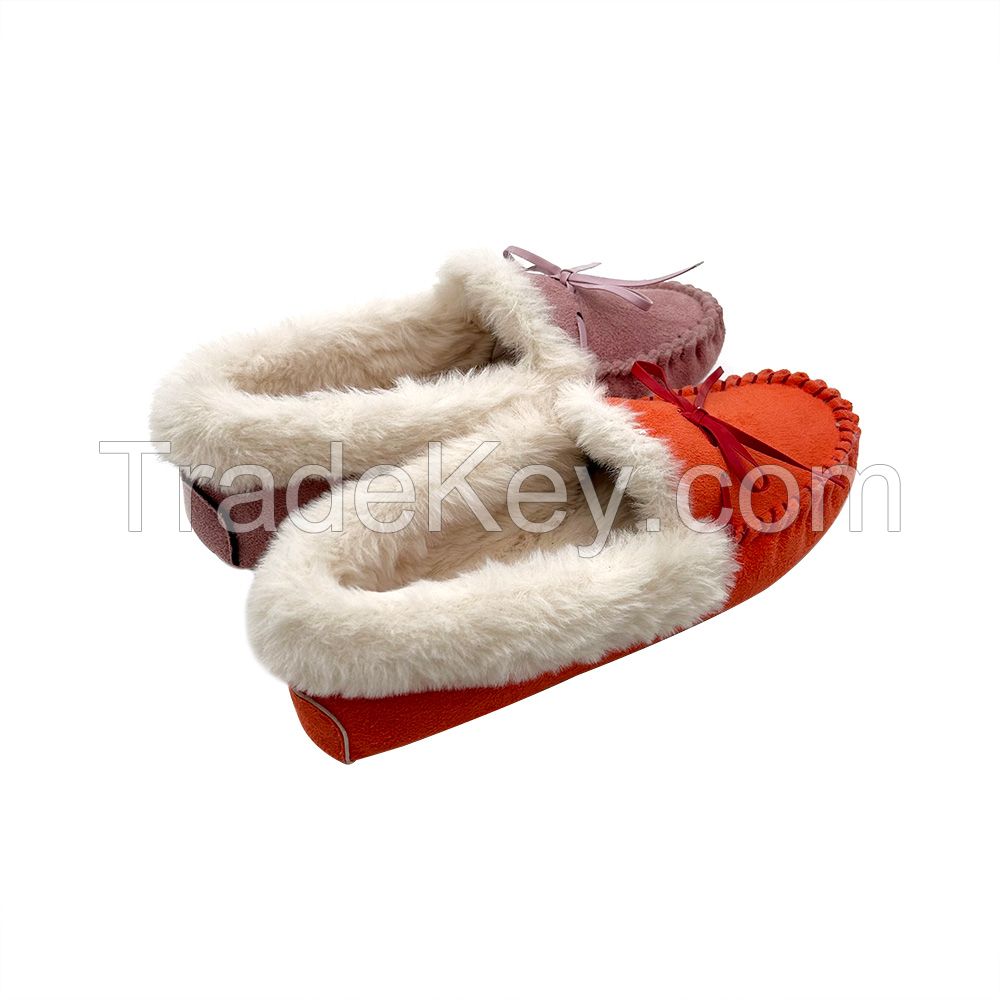 High Quality Customised Thermal Women's Winter Snow Boots Microfiber Fur Lined Casual Faux Fur Moccasin Loafer Slippers