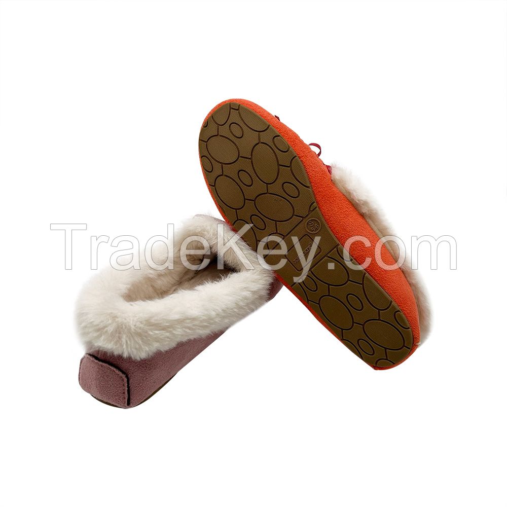 High Quality Customised Thermal Women's Winter Snow Boots Microfiber Fur Lined Casual Faux Fur Moccasin Loafer Slippers