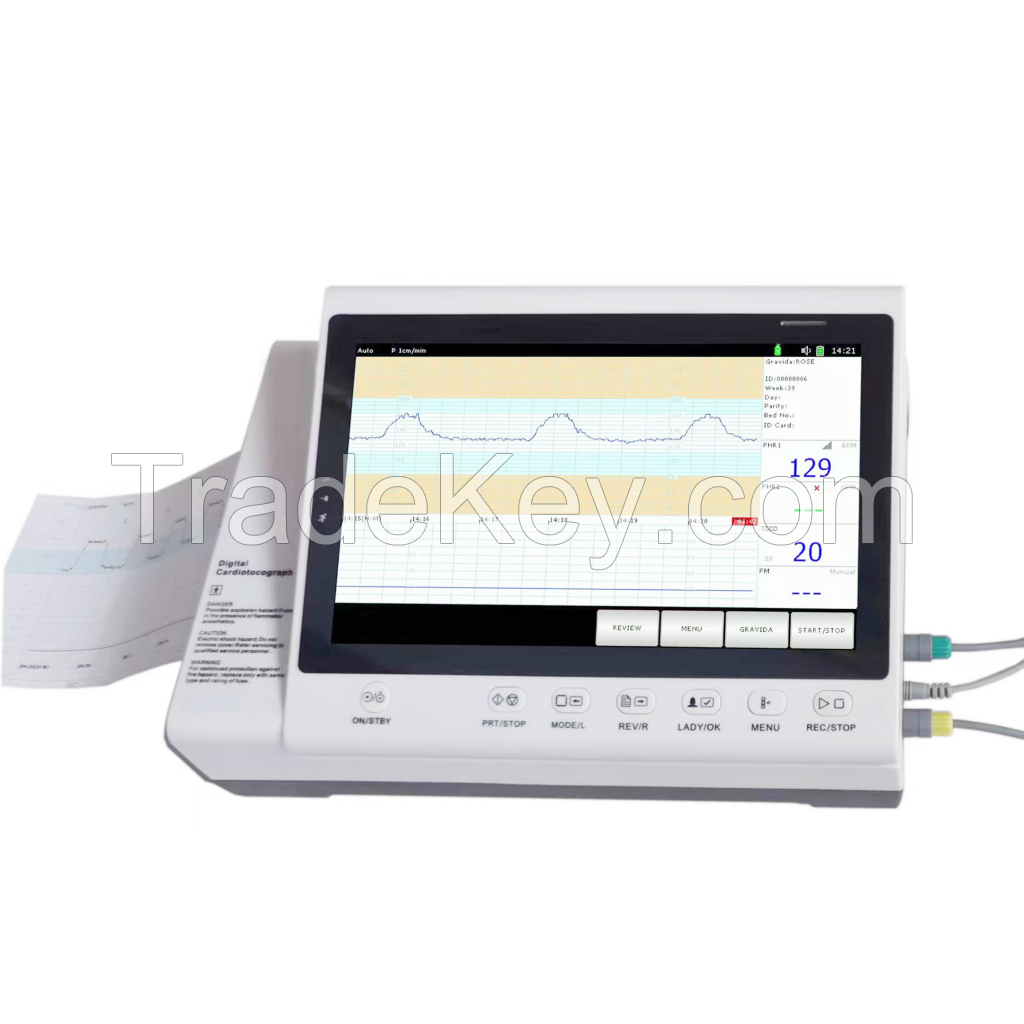 Color Display Portable Use Maternal Fetal Monitor Ctg Machine for Twins