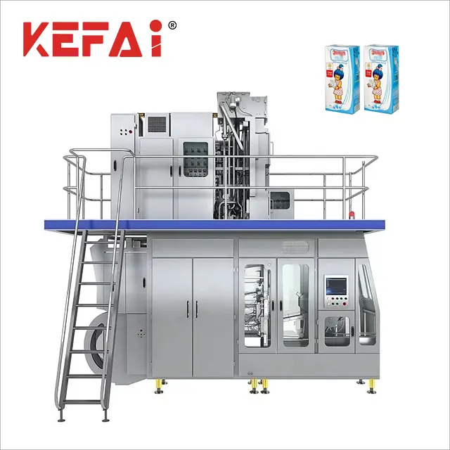 KEFAI automatic aseptic juice milk brick carton 200ml filling machine price