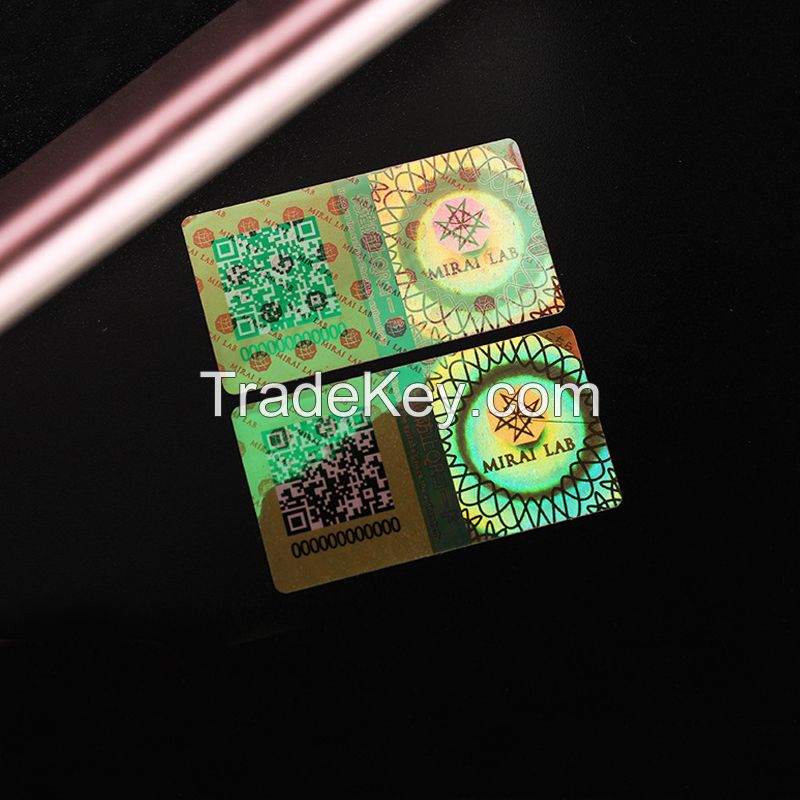 New arrival scratch off QR code hologram liquid crystal polarization light variation sticker security laser label