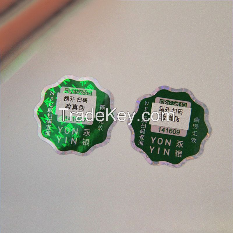 New arrival scratch off QR code hologram liquid crystal polarization light variation sticker security laser label