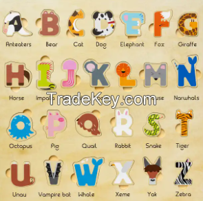 Custom Small Animals Alphabet Puzzle Educational Cartoon Toys Puzzle