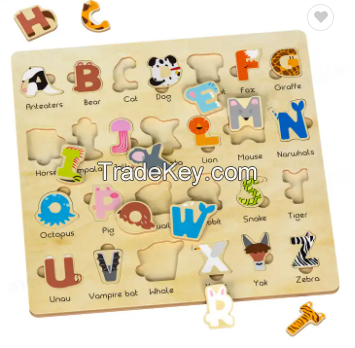 Custom Small Animals Alphabet Puzzle Educational Cartoon Toys Puzzle