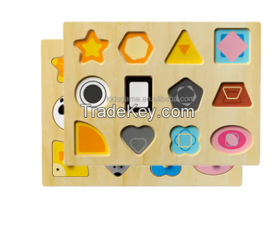 Educational toys Children wooden shape animal cognitive wooden puzzles for kids