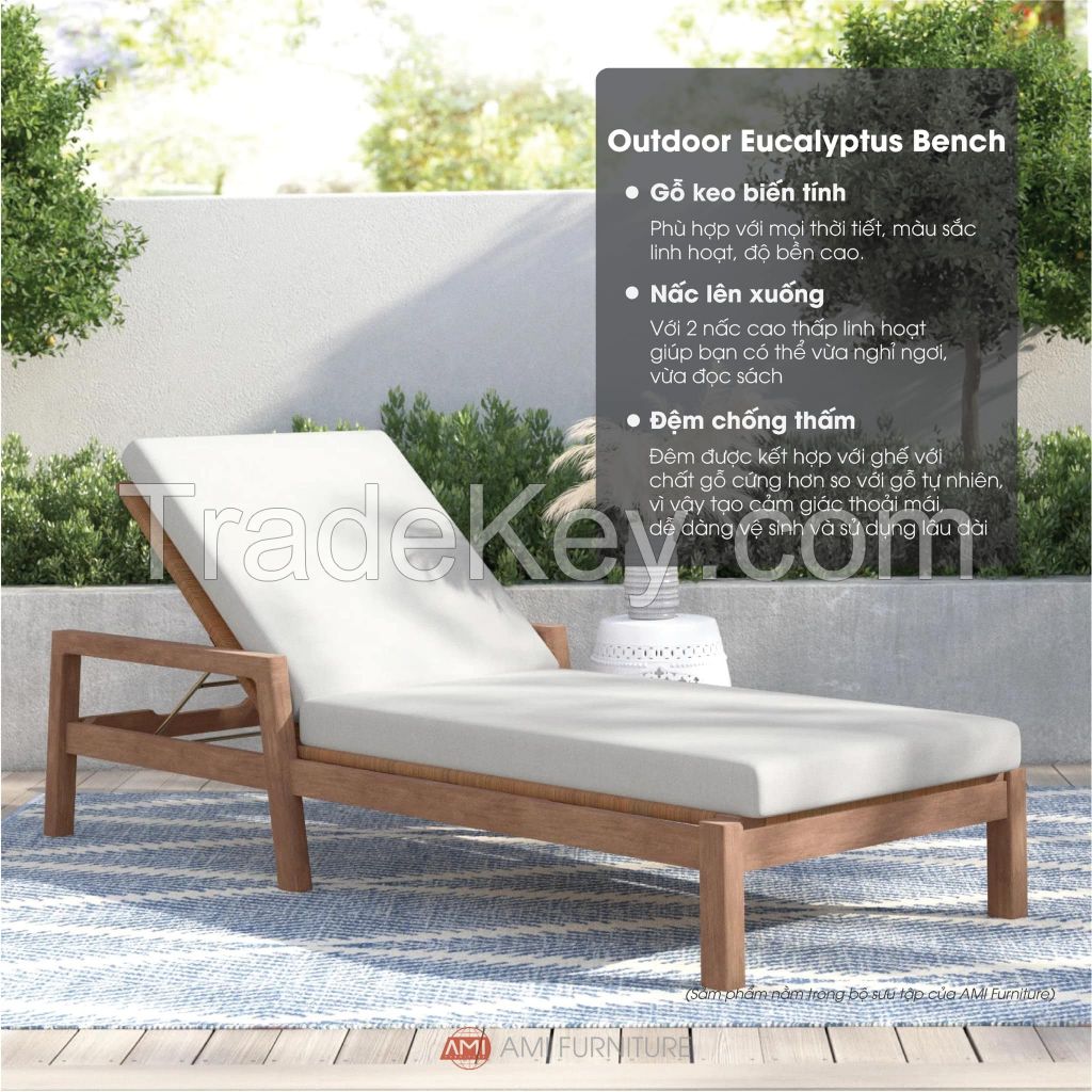 Outdoor Eucalyptus Bench