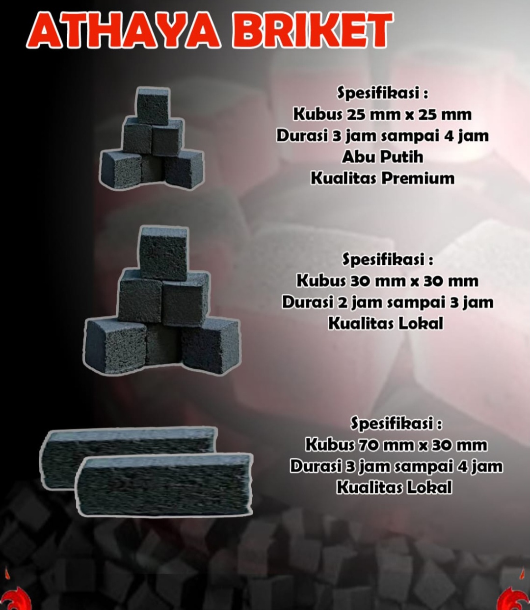 Coconut Shell Charcoal Briquettes