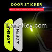 3M diamond-level safety warning stickers night anti-collision anti-collision luminous scratch stickers strong reflective door warning stickers reflective stickers fluorescent yellow-green 4 pieces