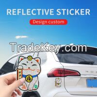 Suitable for 3M magnetic diamond grade reflective stickers magnetic magnetic suction body decoration car stickers to keep the distance scratches cover stickers magnetic suction custom