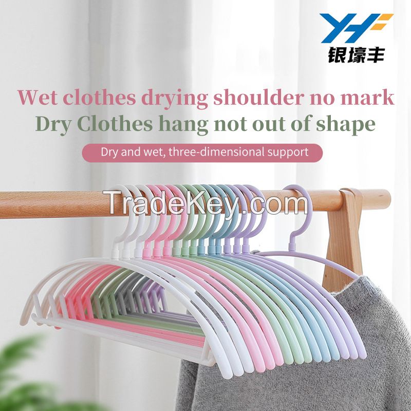 No trace clothes hanger drying clothes support household hanging clothes wide shoulder non-slip bold clothes drying dormitory plastic clothes hanger