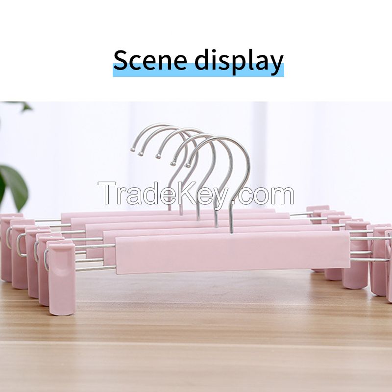 Non-slip plastic hangers trousers rack pants clip skirt clip underwear rack cabinet frosted drying clothes hanging clothing store rack