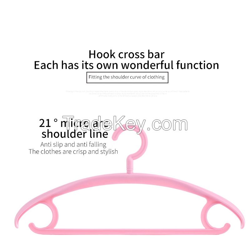 Wholesale thickened wide shoulder hanger no trace non-slip plastic clothes hanger 360 degree clothes support clothing dry cleaners hanger