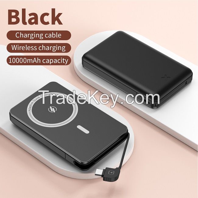 New Compact Magnetic Powerbank 10000mah with built in cables