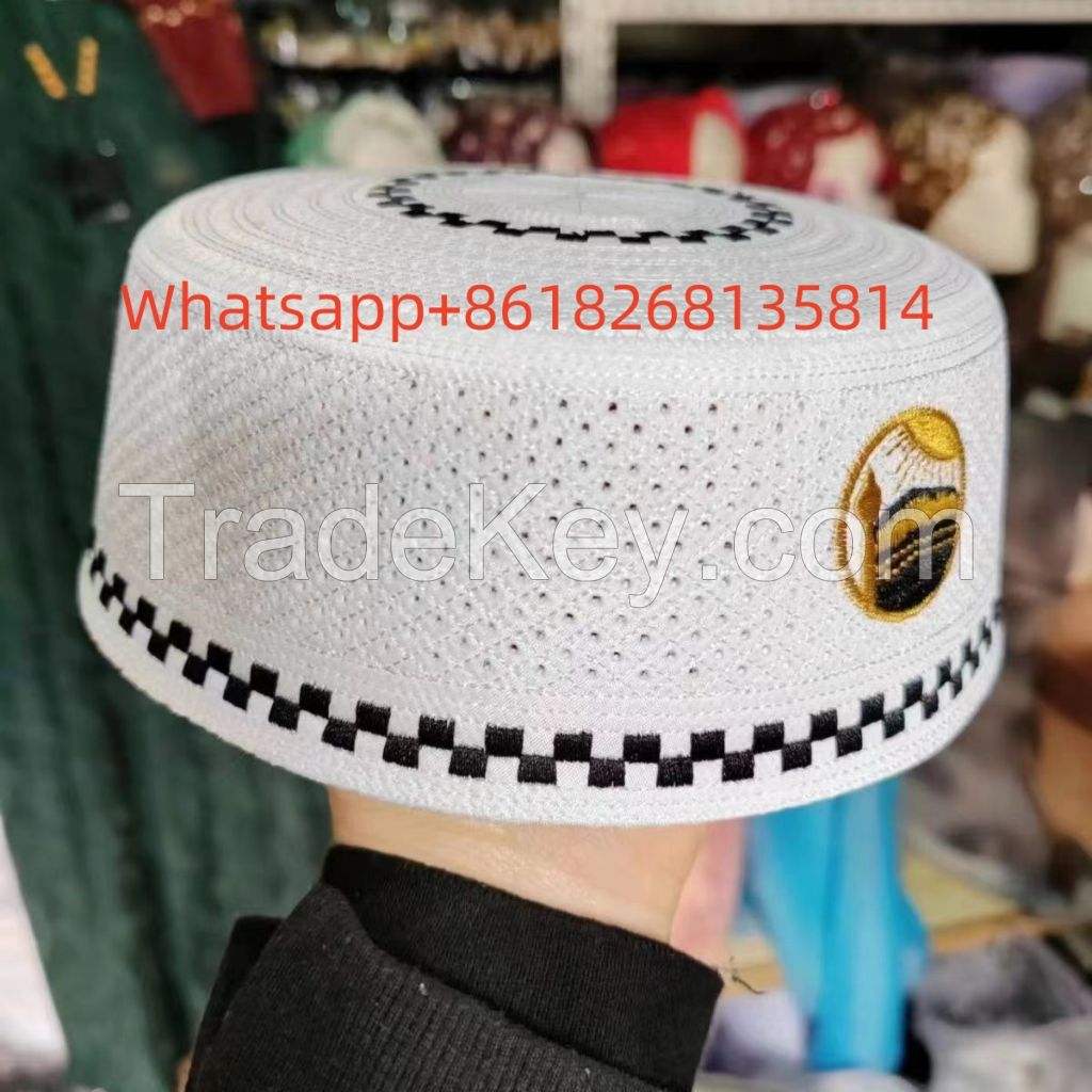 New, Muslim Men Hat Malaysian Ship Cap Prayer Kufi Islam Bonnet Islamic Hijab Saudi Arabia Turban Headwraps