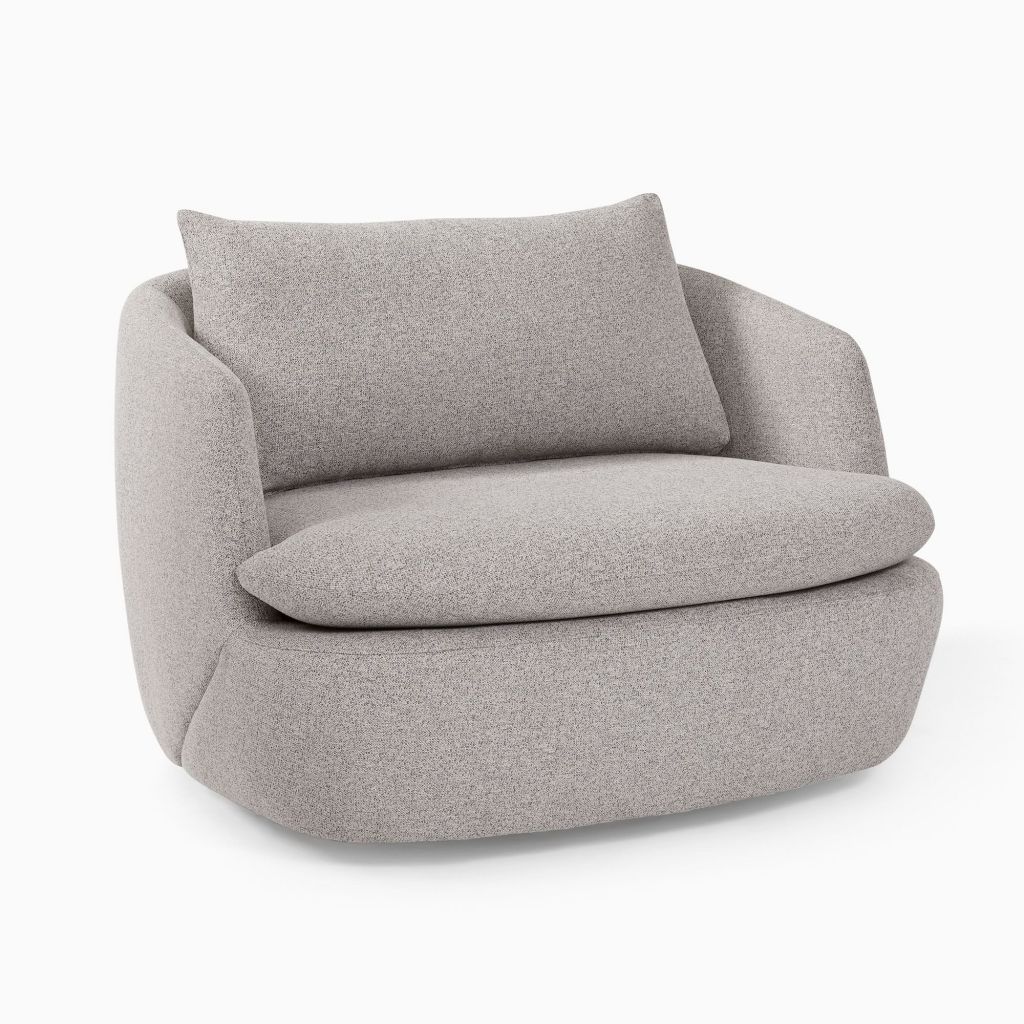 Yimi Fabric Crescent Grand Swivel Chair