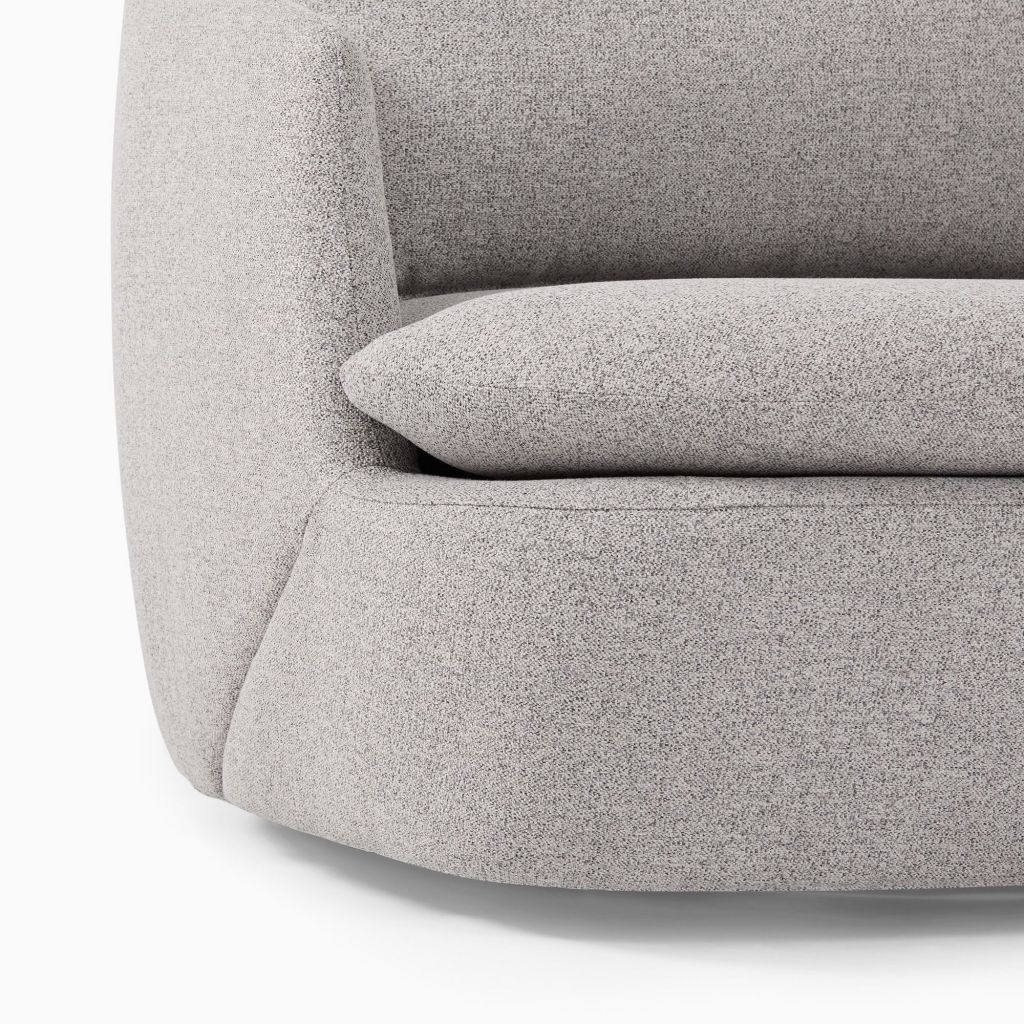 Yimi Fabric Crescent Grand Swivel Chair