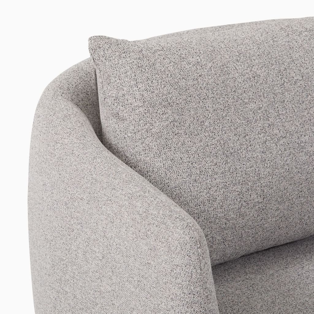 Yimi Fabric Crescent Grand Swivel Chair