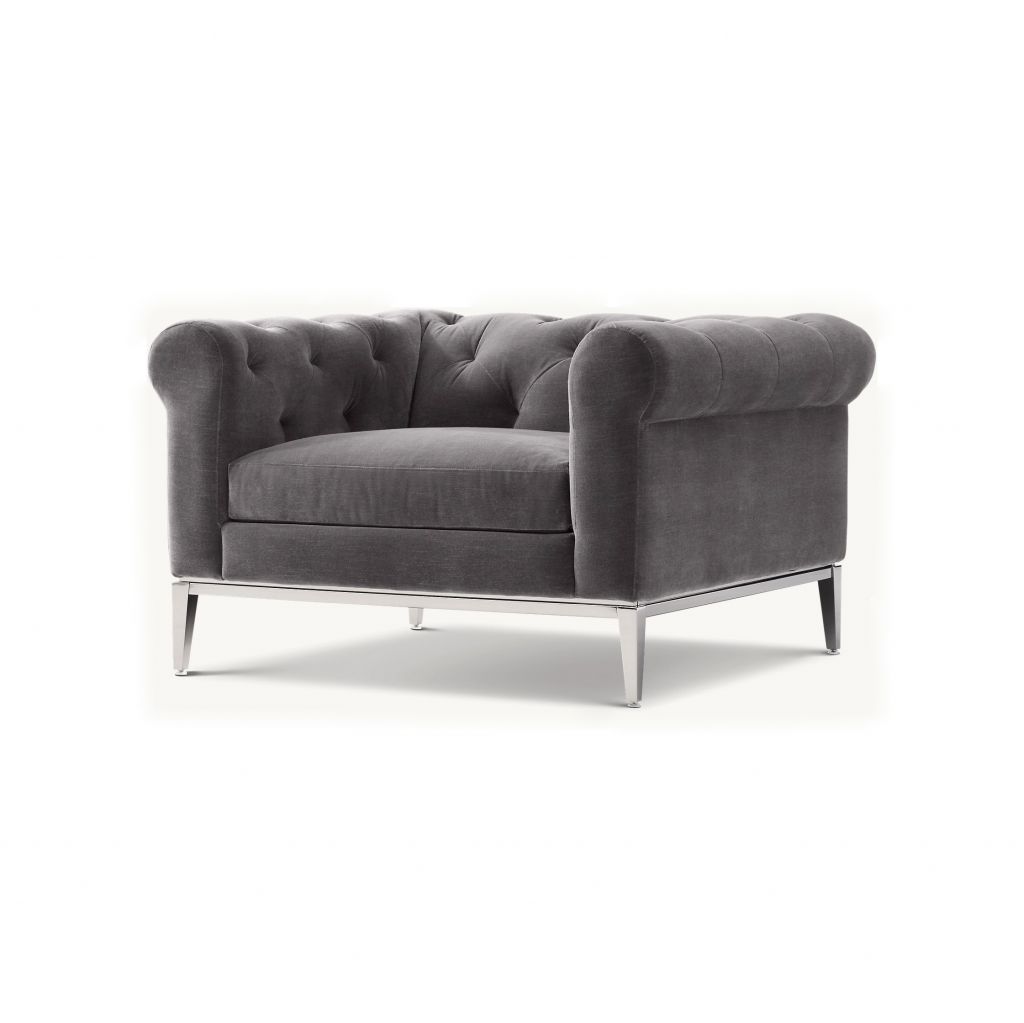 Yimi -  New Design Tufted Chesterfield Chair with Steel Leg Frame