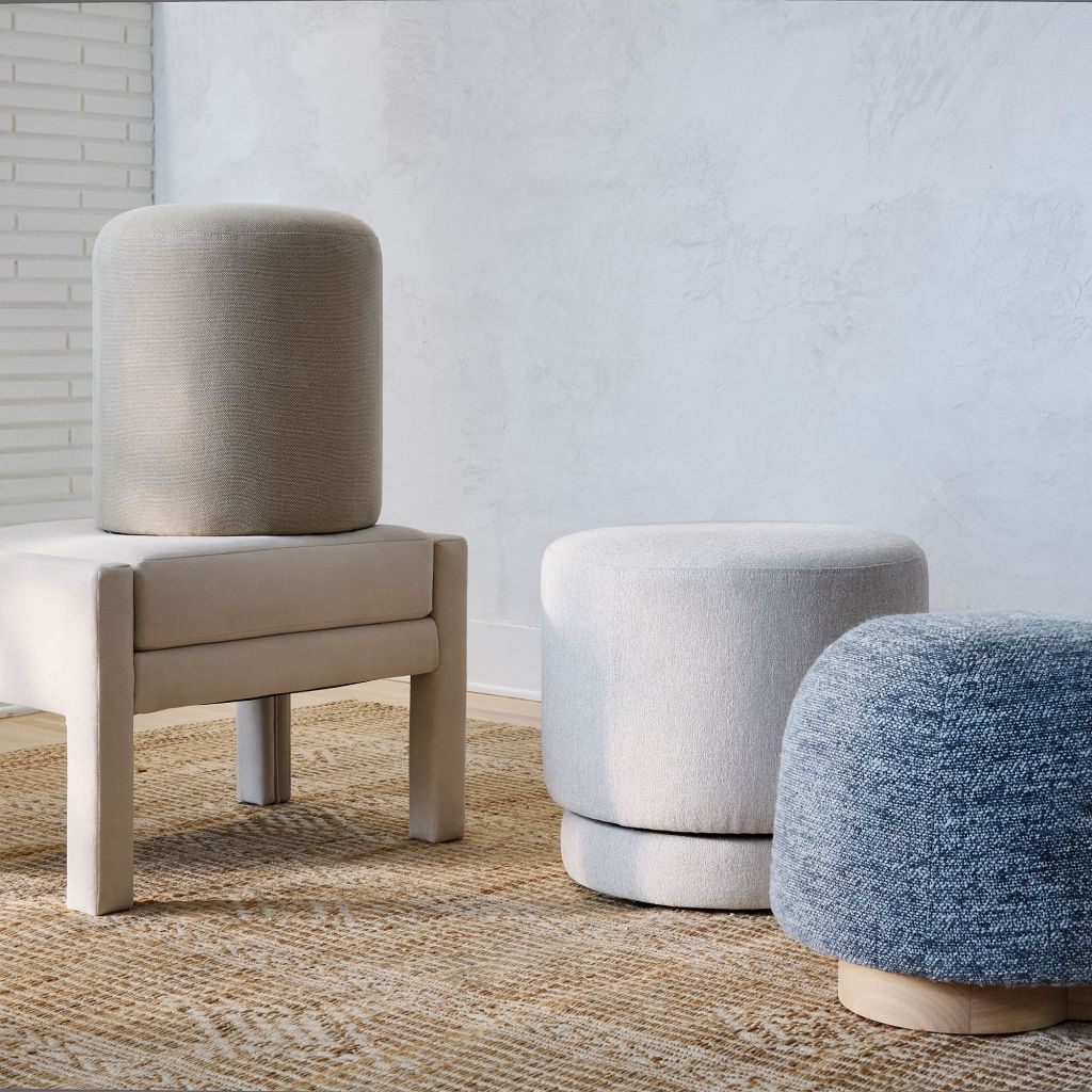 Yimi - Fabric Viv Swivel Ottoman
