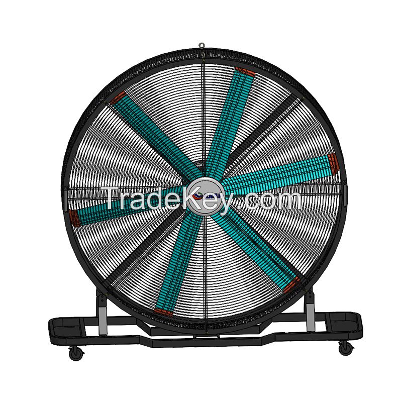 Julai 1.5m/2.0m PMSM High Velocity Metal Air Cooling Mobile Floor Fan Industrial Commercial Fan