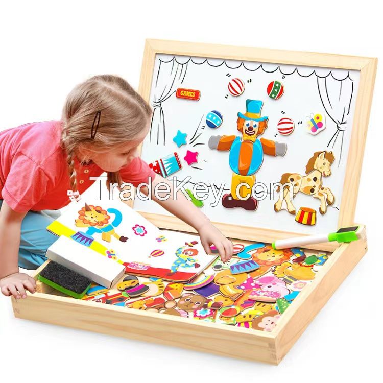 Magnetic Jigsaw Double-sided Drawing Board