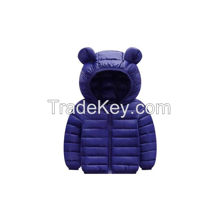 PatPat Baby Ear Print Solid Hooded Coat