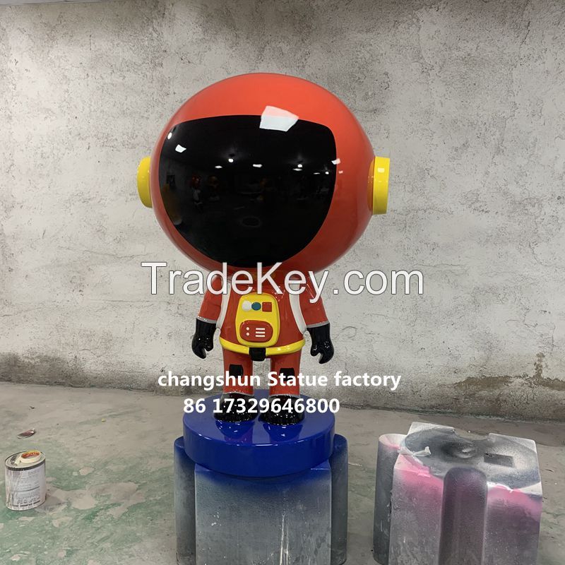 Fiberglass robot cartoon statue Custom factory Mall theme park decoration figure sculpture Outdoor decoration 