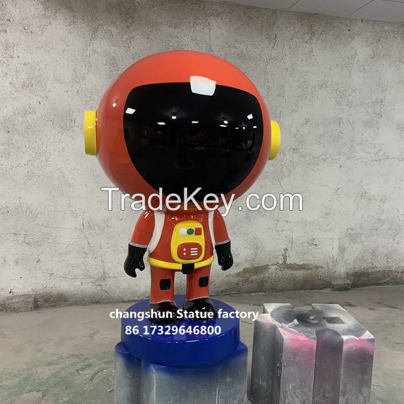 Fiberglass robot cartoon statue Custom factory Mall theme park decoration figure sculpture Outdoor decoration 