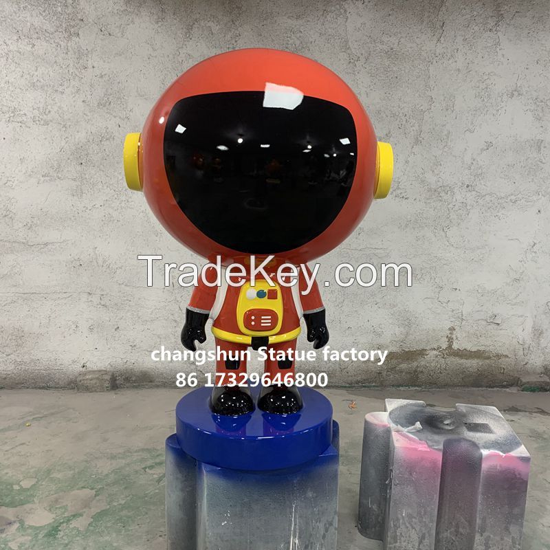 Fiberglass robot cartoon statue Custom factory Mall theme park decoration figure sculpture Outdoor decoration 