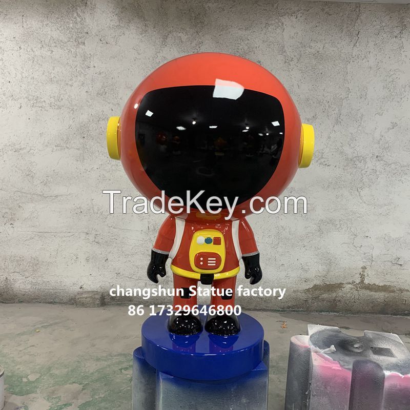 Fiberglass robot cartoon statue Custom factory Mall theme park decoration figure sculpture Outdoor decoration 