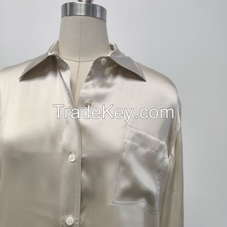 High quality 100% silk real mulberry silk blouse