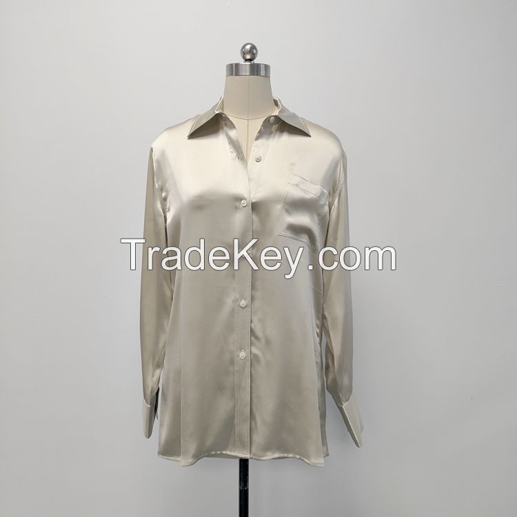 High quality 100% silk real mulberry silk blouse