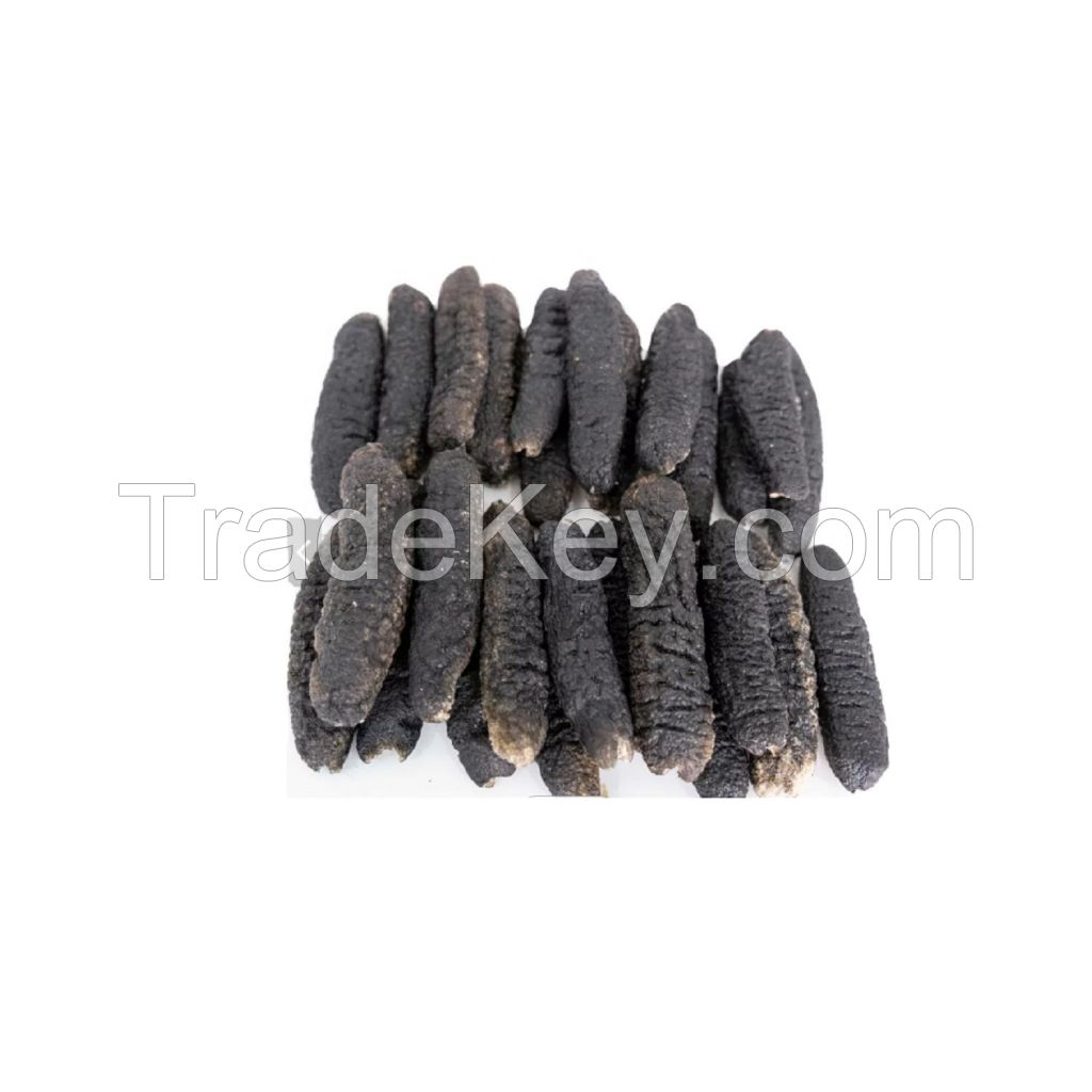 Wholesale custom private label protein low calorie dried sea cucumber food grade black 15kgs carton 25tons dry sea cucumber