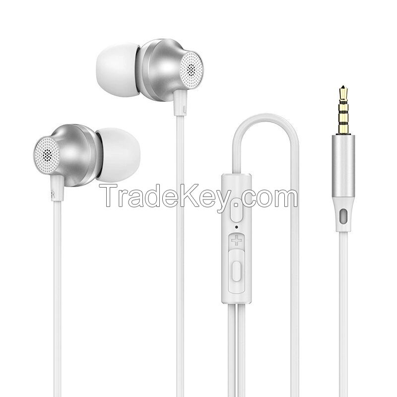 In-ear Wired 3.5mm round mouth Type-C Flat Mouth earbuds Metal heavy bass earplugs