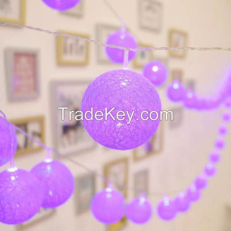 Candy Cotton ball lights string LED lights flashing lights string lights bedroom lighting online celebrity birthday romantic room layout lights.